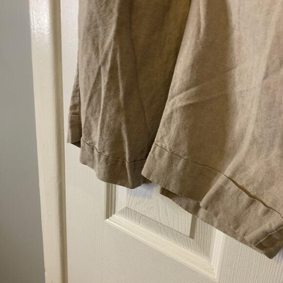 Eileen Fisher Lightweight Khaki Tan Cropped Wide Leg Pants Medium - Picture 4 of 9